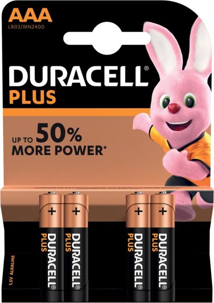 Duracell 5x AAA LR03 1,5V Plus Power Alkaline Batterie 4er Blister MN2400
