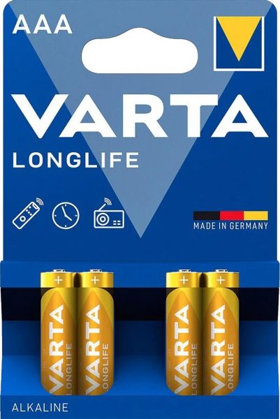 Varta Longlife AAA Micro Alkaline Batterie 4er Blister LR03 MN2400 Ministilo 1,5 V 4103