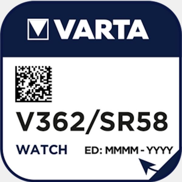 Varta Watch V 362 Uhrenzelle Knopfzelle SR 721 SW V362 Silber-Oxid 21mAh 1,55 V 1er Blister V 362