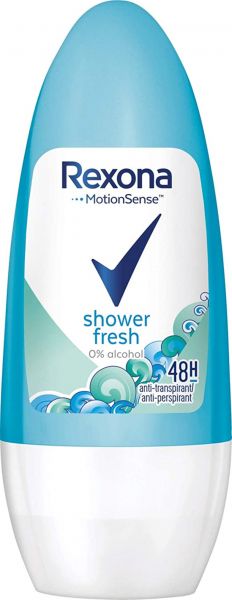 Rexona 5x MotionSense Deo Roll On Shower Fresh Anti Transpirant mit 48 Stunden Schutz gegen Körpergeruch und Achselnässe 50 ml