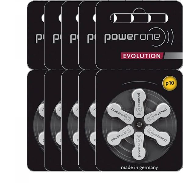 Varta 5x Power One EVOLUTION Gr. 10 Hörgerätebatterien 1,45 V 6er Blister PR70 Gelb p10