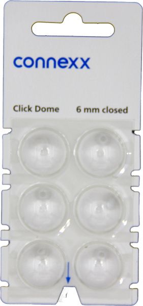 connexx Click 6 mm closed Dome 6er Blister Weiß Hörgeräteschirmchen Silikon 10426017