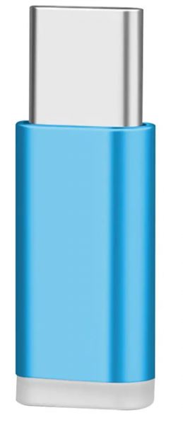 EWANTO USB-C (m) auf micro USB (w) Adapterstecker Blau Smartphone Laptop LMUB-01