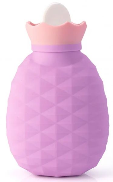EWANTO Mini Ananas Silikon Wärmflasche 200 ml Bettflasche Handwärmer für Erwachsene und Kinder Lila WAL-01