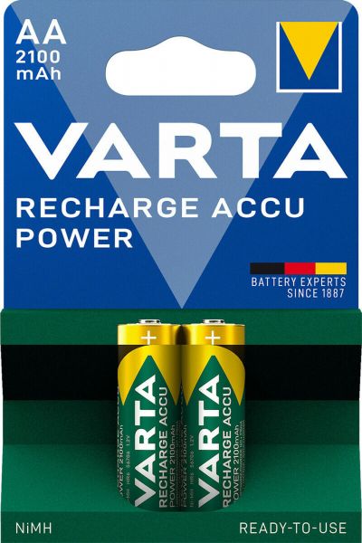 Varta 100x AA Akku Mignon NiMH 2100mAh Ready to use 2er Blister 56706