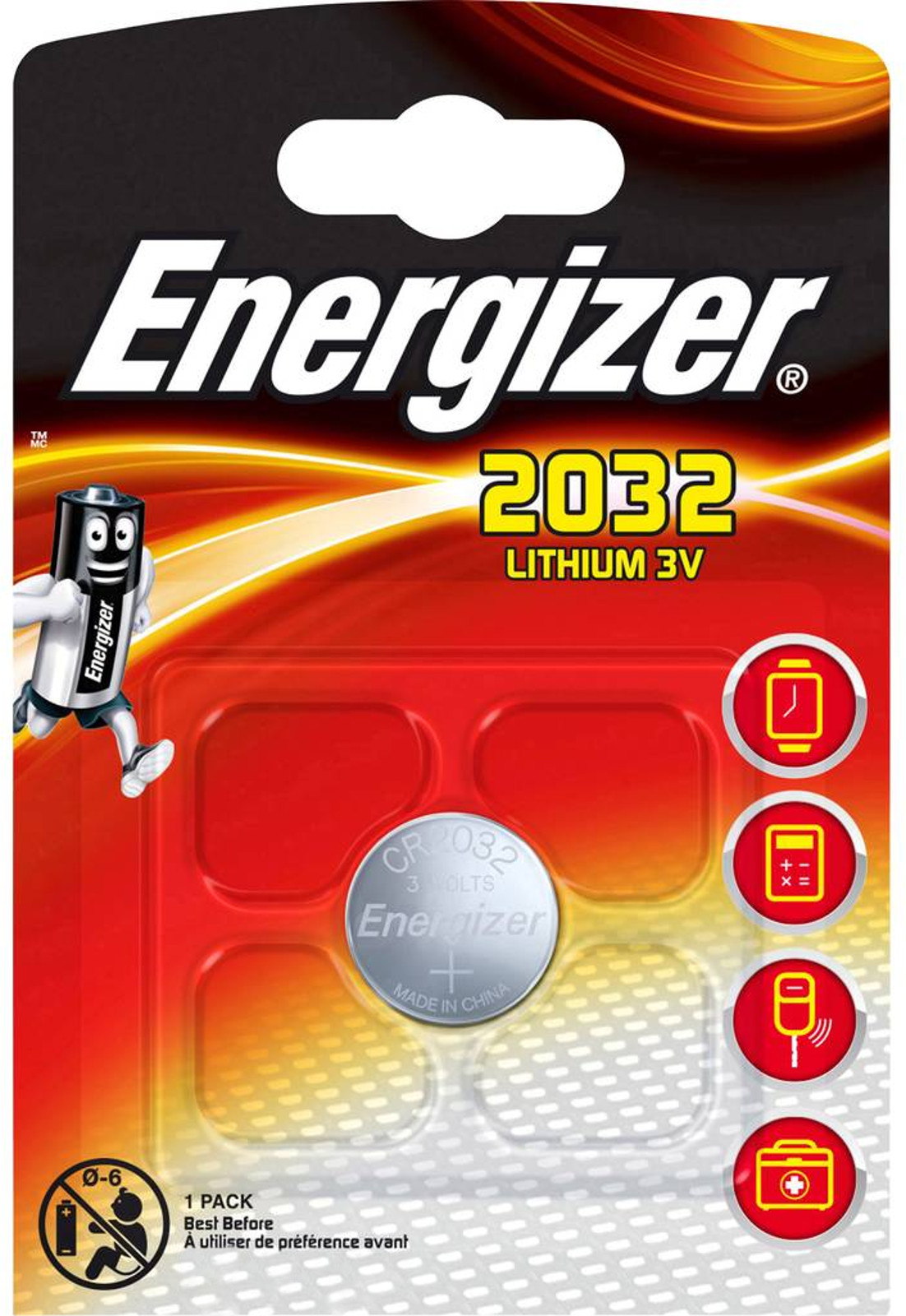 Energizer ECR2032 Lithium 3V Zelle 1er Blister CR2032 IEC C