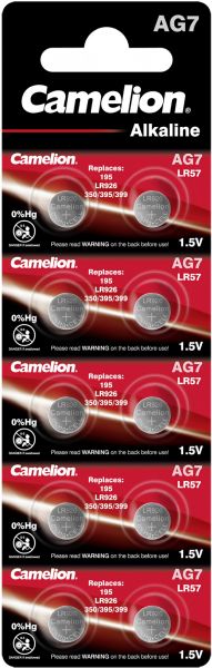 Camelion Alkaline Knopfzelle AG7 LR57 LR927 395 1,5 V 10er Blister 12051007