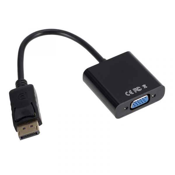 EWANTO VGA (w) auf DisplayPort (m) 255mm schwarz Adapterkabel, Monitoradapter, digital/analog DVCS-01