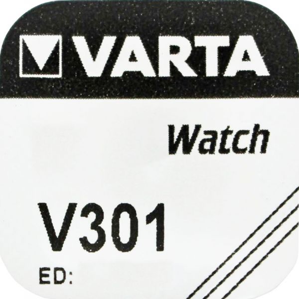 Varta 100x Watch V301 Uhrenzelle Knopfzelle SR 43 SW Silber-Oxid 95 mAh 1,55 V 1er Blister V 301