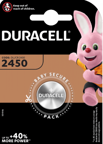 Duracell CR2450 Knopfzelle DL2450 Lithium 3V 1er Blister 620mAh 2450