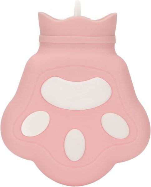 EWANTO Mini Silikon Bärentatzen-Form Wärmflasche Pink 200 ml Bettflasche Handwärmer für Erwachsene und Kinder WBPI-01