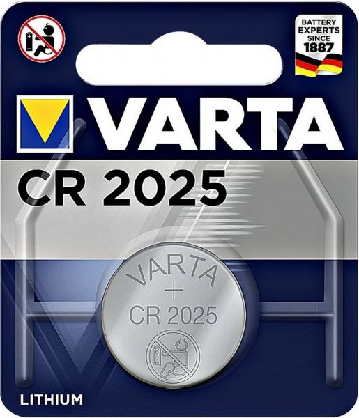Varta CR2025 1er Blister 3V Batterie Lithium Knopfzelle VCR2025