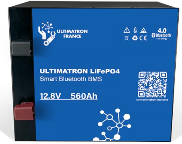 Ultimatron LifePo4 Lithiumbatterie 12,8 V 560Ah ULM-12-560 mit Bluetooth und Smart BMS integriert Metallgehäuse gem. § 12 Abs. 3 UStG ULM-12-560