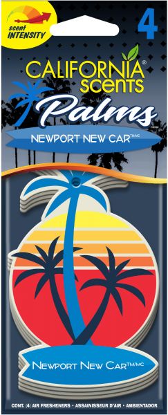 California Scents Lufterfrischer Palm 4er Packung Geruchsorte Newport New Car 4 Duftpalmen Air Fresheners CPA022-4EU 149847