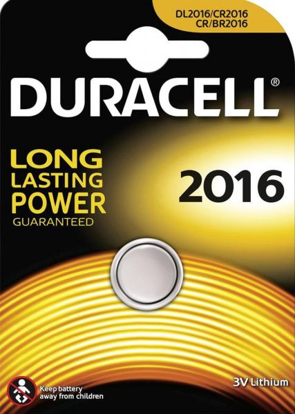Duracell 2x Knopfzelle Lithium CR2016 1er Blister 3V 2016