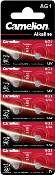 Camelion 20x Alkaline Knopfzelle AG1 LR60 LR621 364 1,5 V 10er Blister 12051001