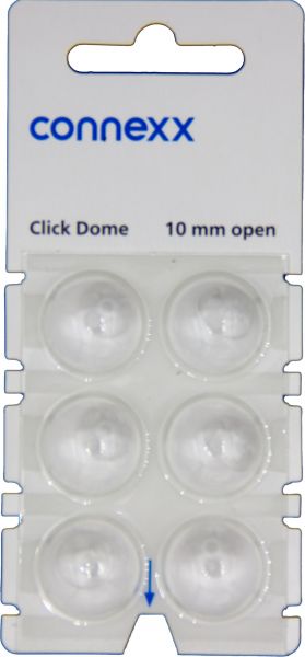 connexx Click Open 10 mm Dome 6er Blister Weiß Hörgeräteschirmchen Silikon 10426015