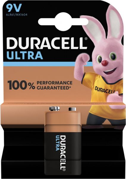 Duracell 2x 9V E-Block 6LR61 Ultra Power 1er Blister Alkaline Transistor MX1604
