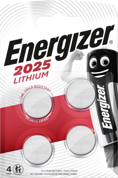 Energizer Lithium 3V Zelle 4er Blister CR2025 IEC C Knopfzelle ECR20254
