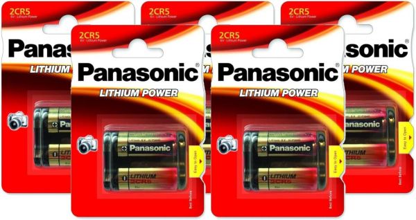 Panasonic 5x Fotobatterie Lithium 2CR5 1400 mAh 6 Volt B2CR5P2CR5A 1er Blister B2CR5P2CR5A