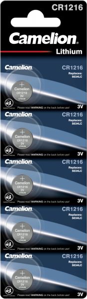 Camelion Lithium Knopfzelle CR1216 5034LC 1216 3V 5er Blister 13005216
