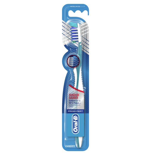 Oral-B Pro-Expert CrossAction All-In-One Zahnbürste Mittel Handzahnbürste mit CrissCross Borsten zur Plaqueentfernung 35 mittel 90990447