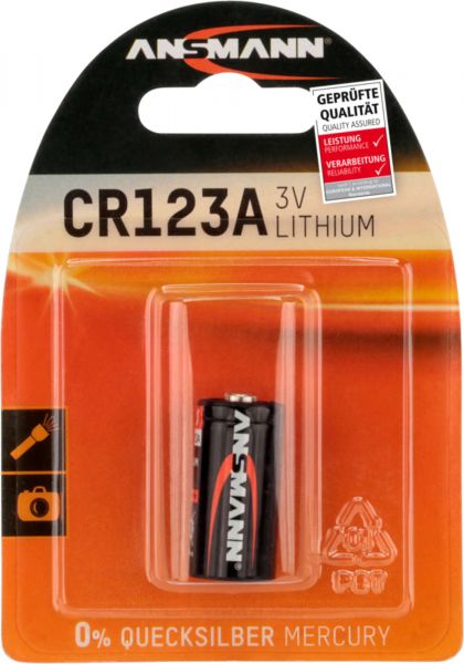 ANSMANN 12x Lithium Power Photo Batterie 3V CR123 1500 mAh CR17335 1er Blister CR123A