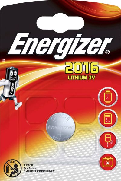 Energizer 10x Lithium 3V Zelle 1er Blister CR2016 IEC C Knopfzelle ECR2016