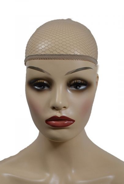 EWANTO 2x Haarnetz Mesh Perückenkappe Unterziehhaube aus beigem Nylon mit offenem Ende Einheitsgröße HH-10