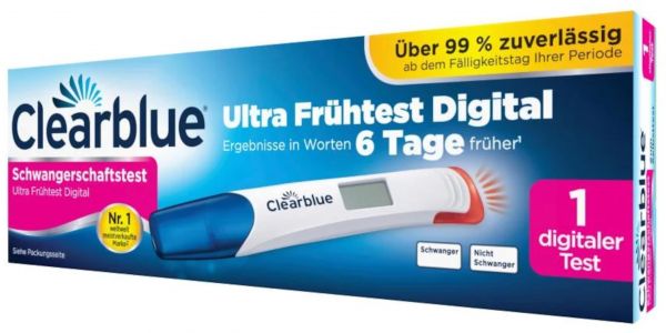 Clearblue Schwangerschaftstest Ultra- Frühtest Digital Ergebnisse 6 Tage Früher über 99% zuverlässig 656598041