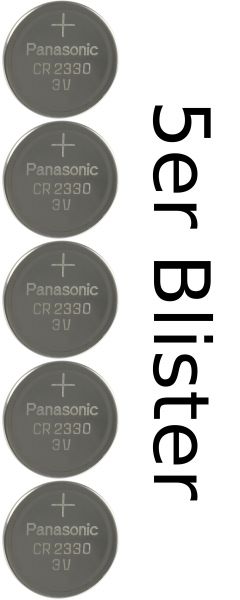 Panasonic 5er Blister CR 2330 Lithium Knopfzelle 3V CR2330
