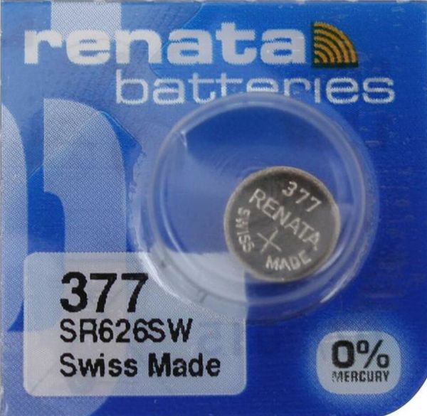 Renata 5x Watch 377 Uhrenbatterie SR626SW MF 0% Mercury 1,55 V Battery 1er Blister 377