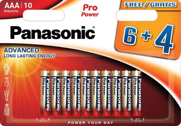 Panasonic 5x Pro Power Micro AAA, LR03 Alkaline 10er Blister MN2400 LR03XEG/4B LR03PPG/10BW