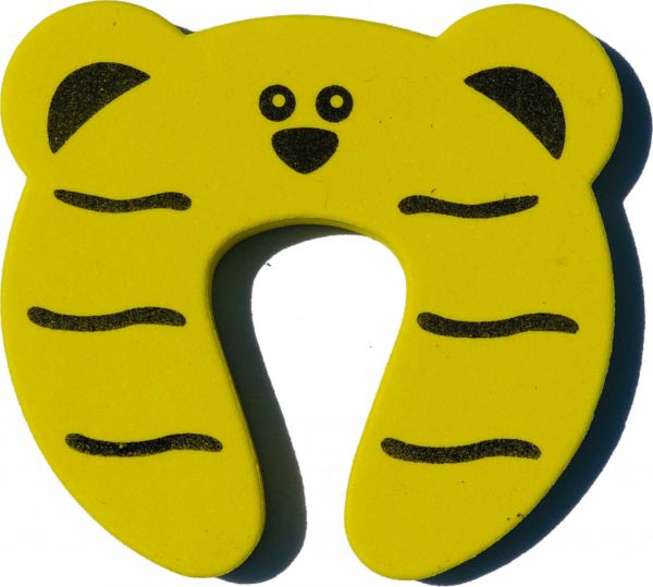 EWANTO Türstopper Tiger für Kinder und Haustiere aus Schaumstoff Finger Fensterstopper Einklemmschutz Kindersicherung TST-01