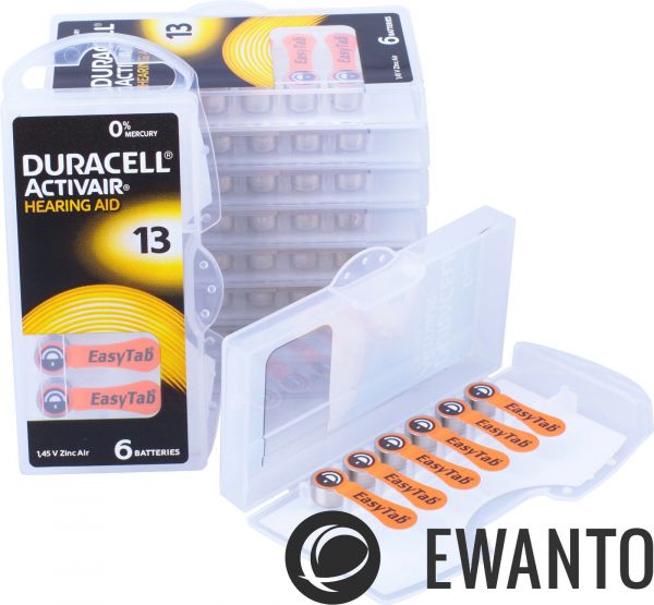 Duracell 10x Activair Hearing Aid Gr. 13 Hörgerätebatterien 6er Blister PR48 Orange 24606 6111