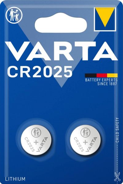 Varta 2er Lithium Knopfzellen 3V CR2025 Knopfbatterie Blister kindersichere Verpackung für elektronische Kleingeräte - Autoschlüssel Fernbedienungen und Waagen ‎ VCR2025