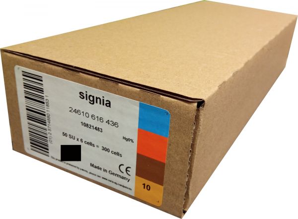 Signia 50x Signia Hörgerätebatterien 6er Blister PR70 Gelb 24610 p10mf