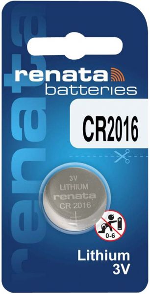 Renata CR2016 3V Lithium Batterie Knopfzelle 1er Blister CR2016