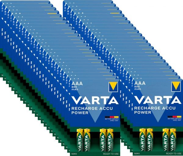 Varta 50x Rechargeable Accu Ready2Use vorgeladener AAA Micro Ni-Mh Akku (4er Blister, 800mAh) 56703/BL4