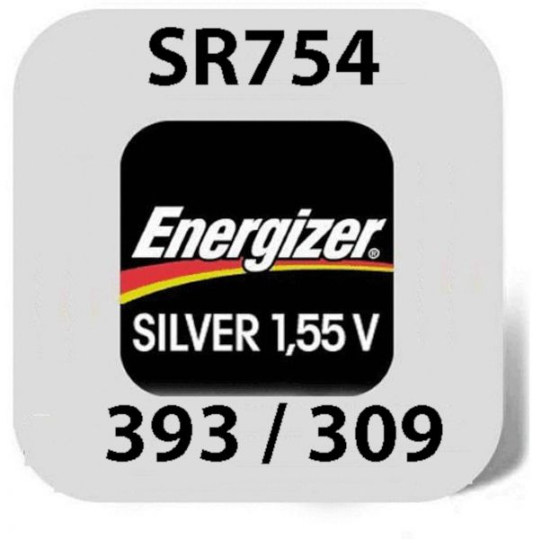 Energizer Uhrenbatterie 393/309 SR48/SR754W/10L123 1,55V E001092006 Uhrenknopfzelle Silberoxid in 1er-Miniblister E001092006