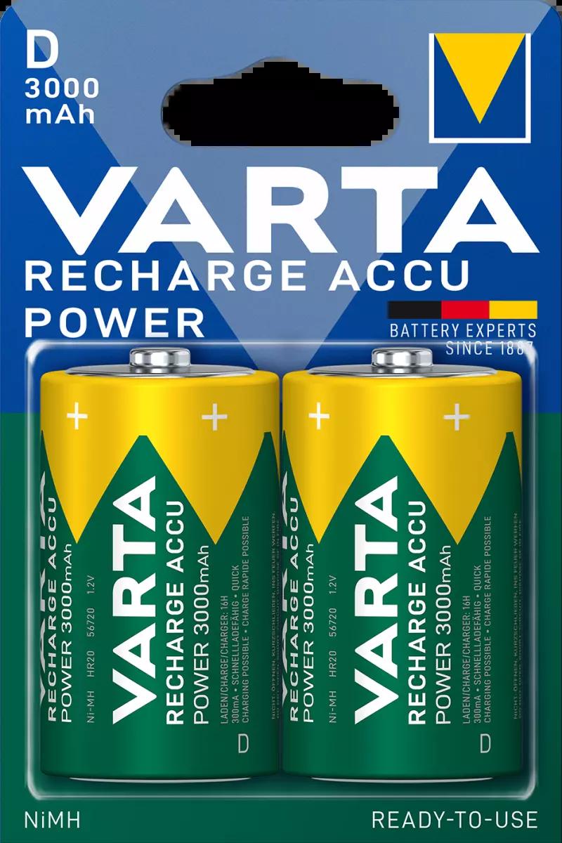 Varta 56720 Recharge Accu Power D 2er Blister Mono 3000 mAh 1,2 V