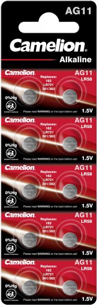 Camelion 20x Alkaline Knopfzelle AG11 LR58 162 LR721 361/362 1,5 V 10er Blister 12051011