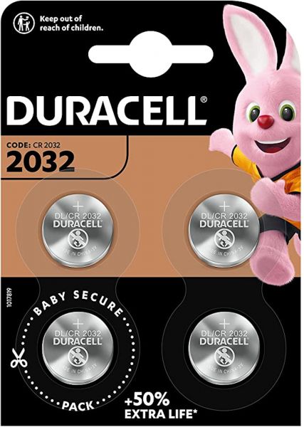 Duracell 2032 Lithium 3V Knopfzelle 4er Blister CR2032 DL2032 2032