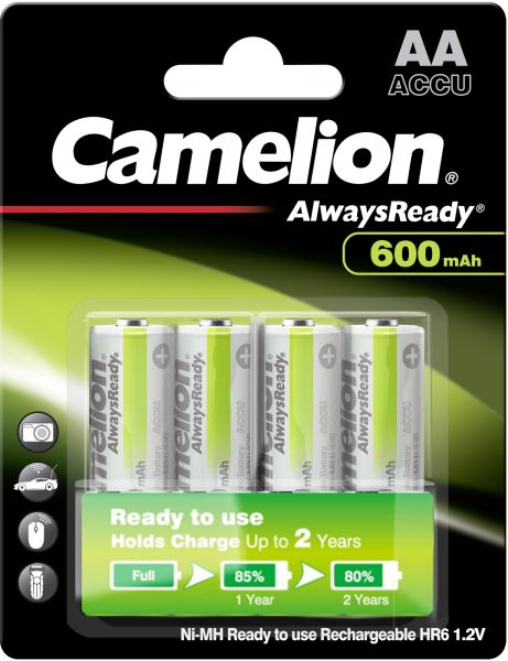 Camelion AlwaysReady Akku AA 4er Blister Ni-MH HR6 1,2V 600 mAh 4er Blister Mignon 17406406