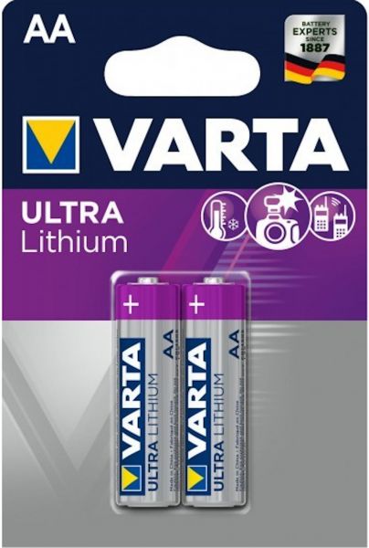 Varta Ultra Lithium AA Batterie 2er Blister Mignon 1,5 V 2900 mAh Typ 6106 36g Maße 121 x 80 x 15 mm 6106