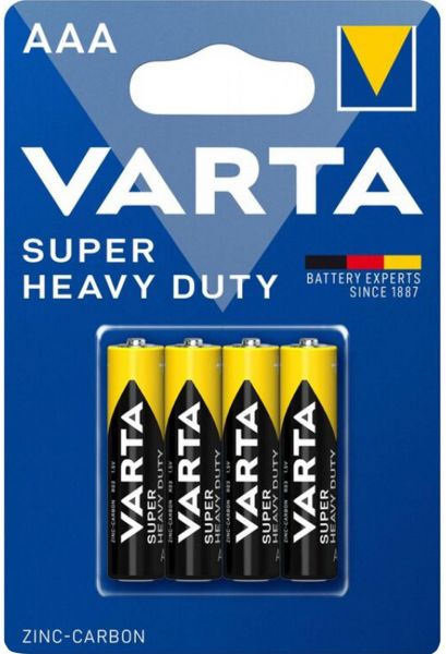 Varta Super Heavy Duty AAA Zink-Kohle Batterie 4er Blister Micro R03 1,5 V 2003