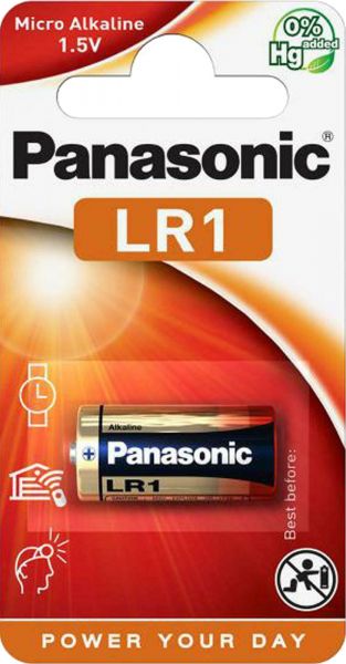 Panasonic 1er Blister LR1 Lady Micro Alkaline Batterie 1,5 V LR1L/1BE