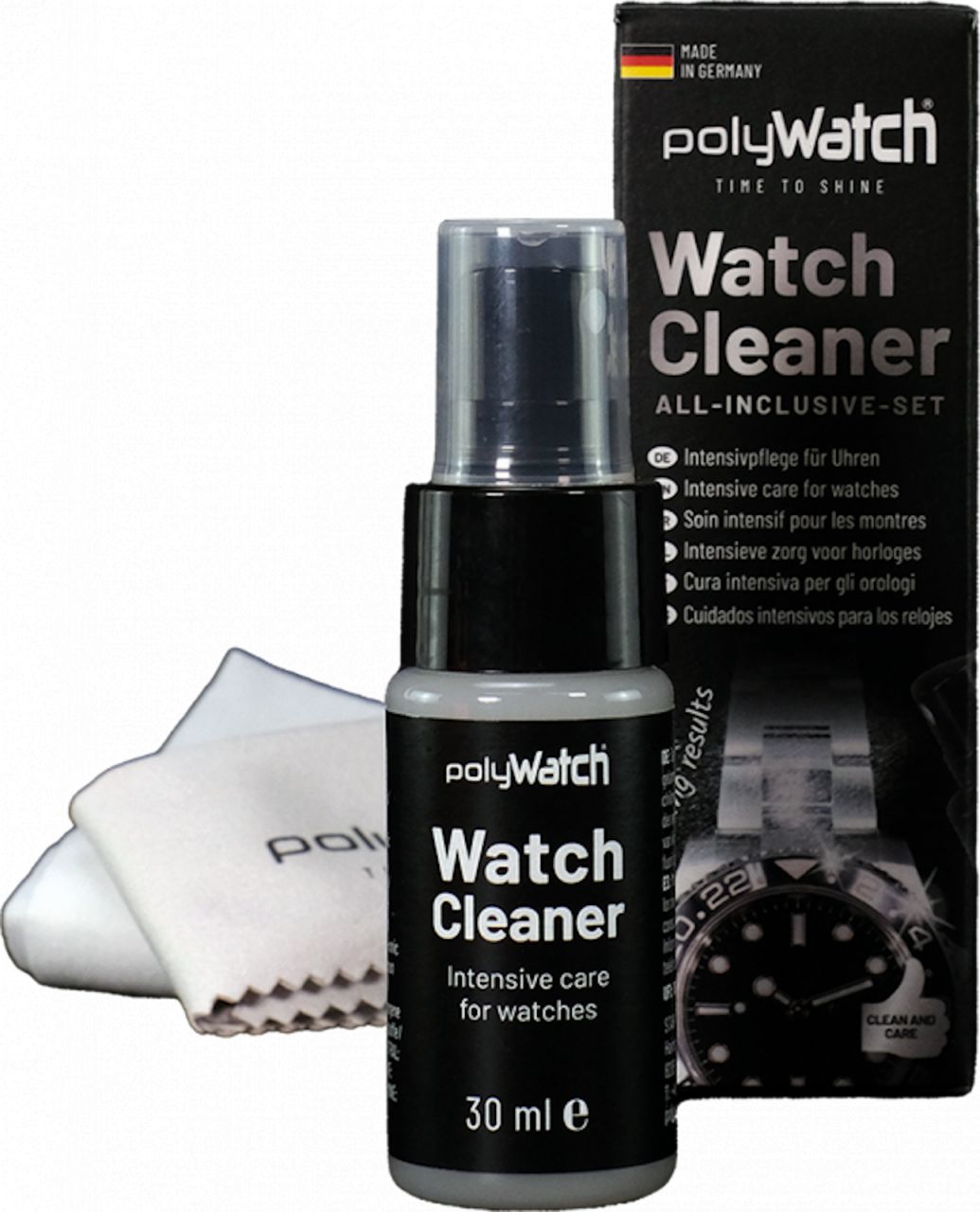 Image of POLYWATCH Watch Cleaner Intensivpflege für Uhren All-Inclusive Set für die schnelle und einfache Reinigung von Armbanduhren und Schmuck P11017