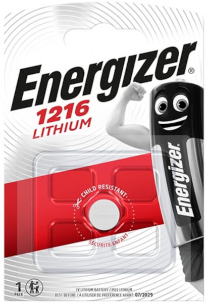 Energizer Knopfzellen CR1216 3V E300843605 Lithium in 1er-Blister E300843605