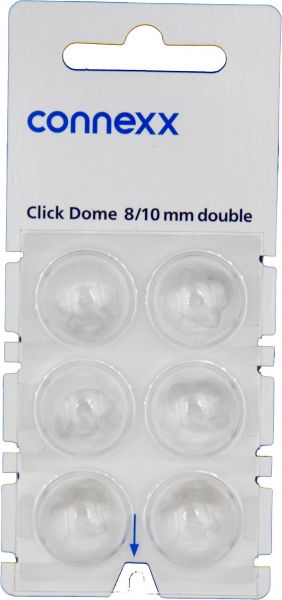 connexx Click 8/10 mm double Dome 6er Blister Weiß Hörgeräteschirmchen Silikon 10426018